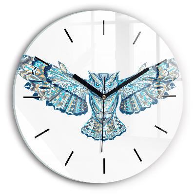 Hibou en vol Horloge ronde en verre