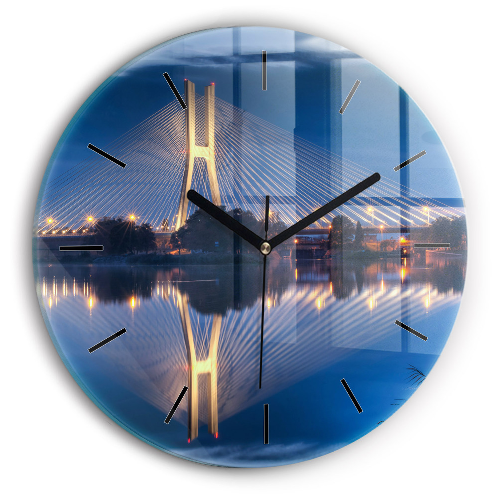 Pont Rędziński Wroclaw Horloge ronde en verre