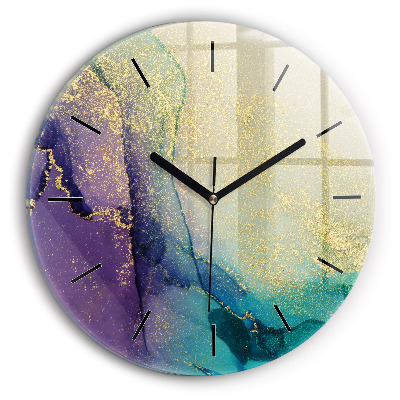 Abstraction de couleur Horloge ronde en verre