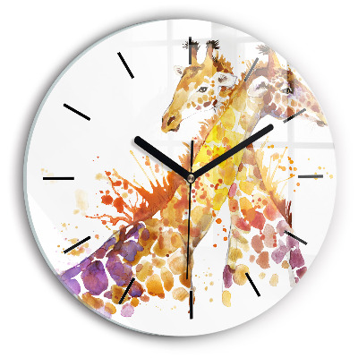 Girafe - aquarelle Pendule murale ronde
