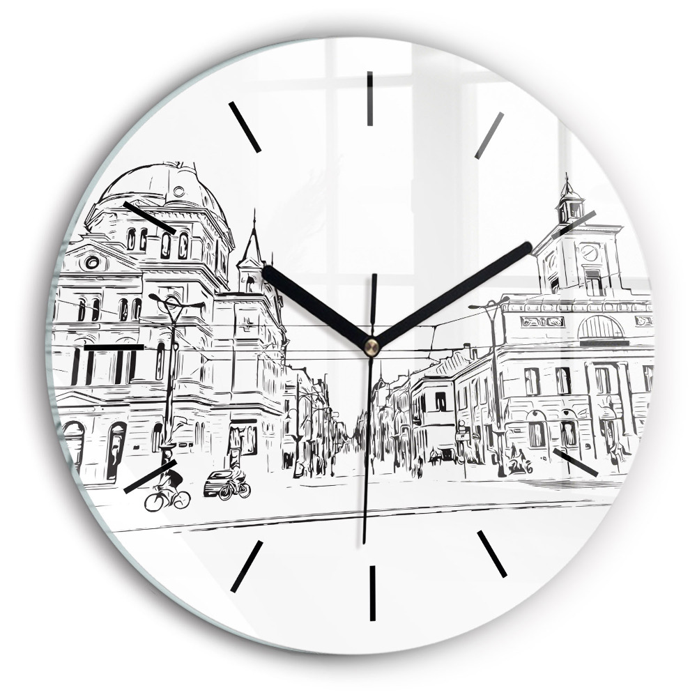 Illustration de la ville de Poznan Horloge ronde murale