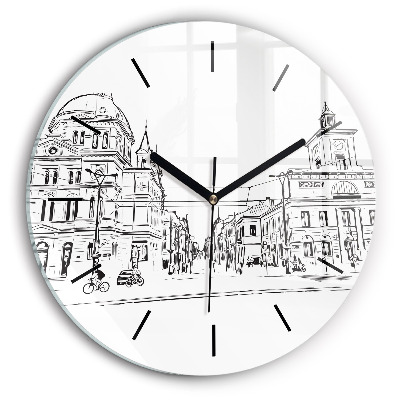Illustration de la ville de Poznan Horloge ronde murale