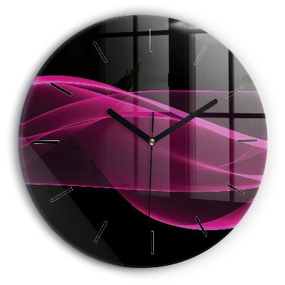 Abstraction rose Horloge ronde murale