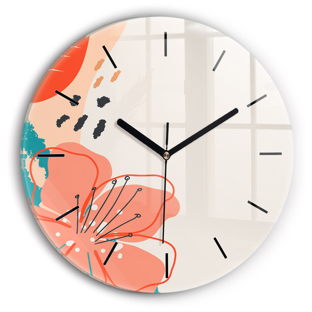 Plantes hawaïennes Horloge ronde en verre