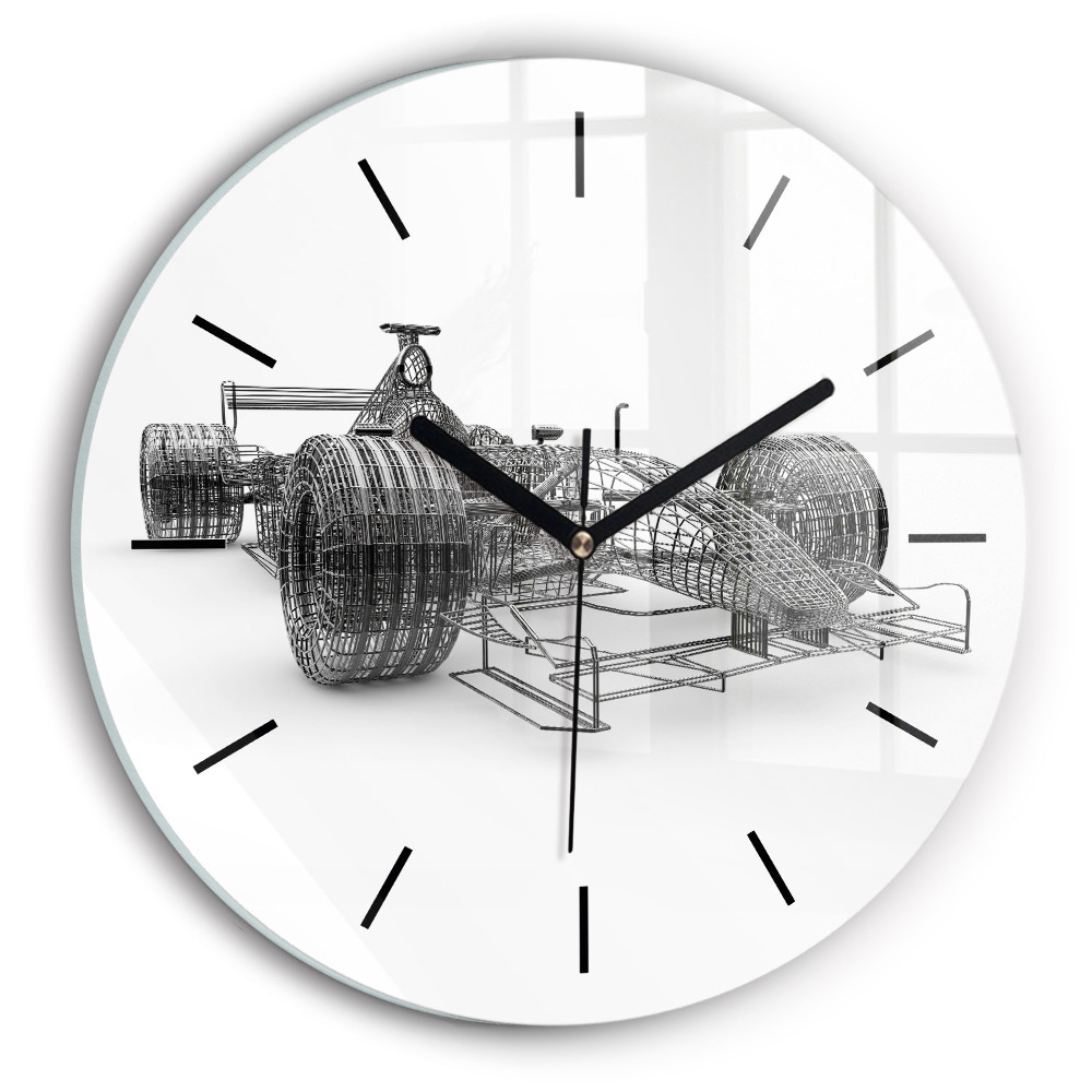 Structure d'une voiture de F1 Horloge ronde en verre