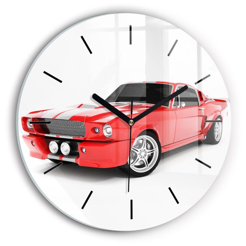 Voiture de sport Horloge ronde en verre