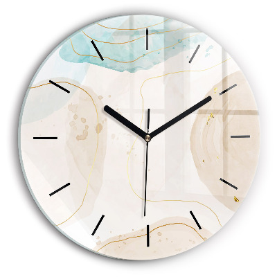 Taches d'aquarelle Horloge ronde en verre
