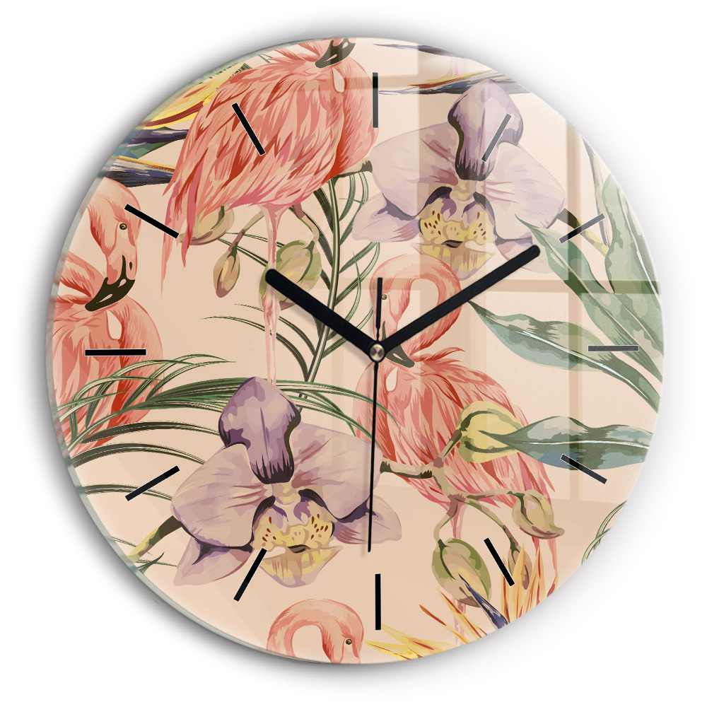 Feuilles de palmier tropicales Horloge ronde murale