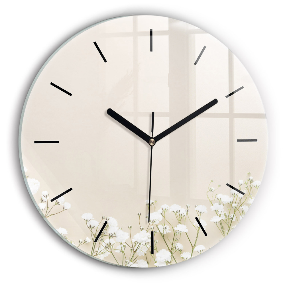 Gypsophile en fleurs Pendule murale ronde