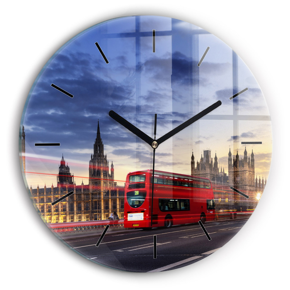 Bus rouge de Londres Horloge ronde