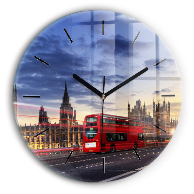 Bus rouge de Londres Horloge ronde