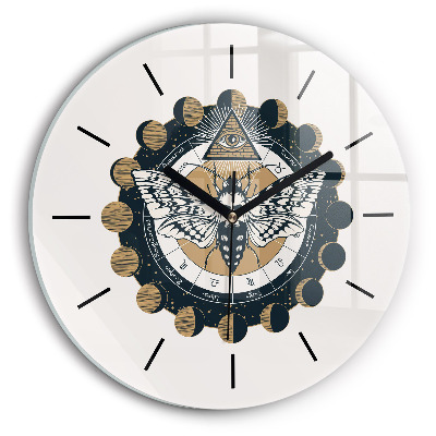 Phases de la lune et œil Horloge ronde