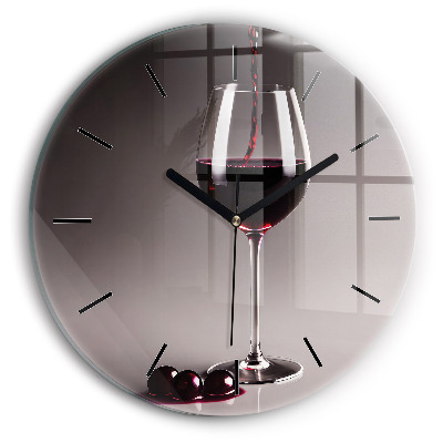Lampe de vin rouge Horloge ronde en verre