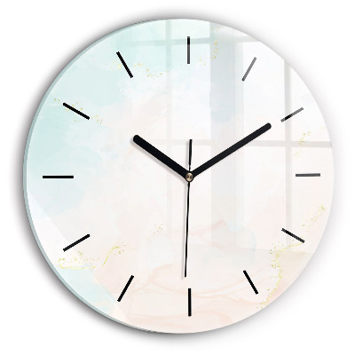 Marbre aquarelle Horloge ronde