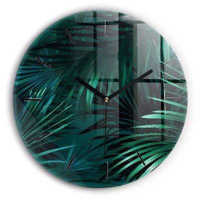 Feuilles tropicales Horloge ronde murale