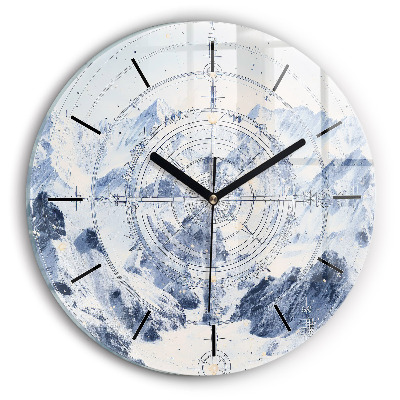 Dessins bleus Horloge ronde