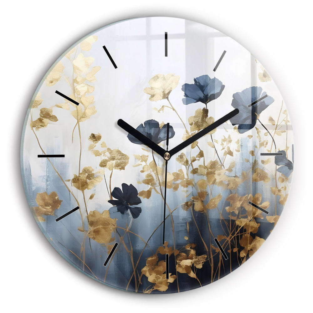 Fleurs abstraites Horloge ronde