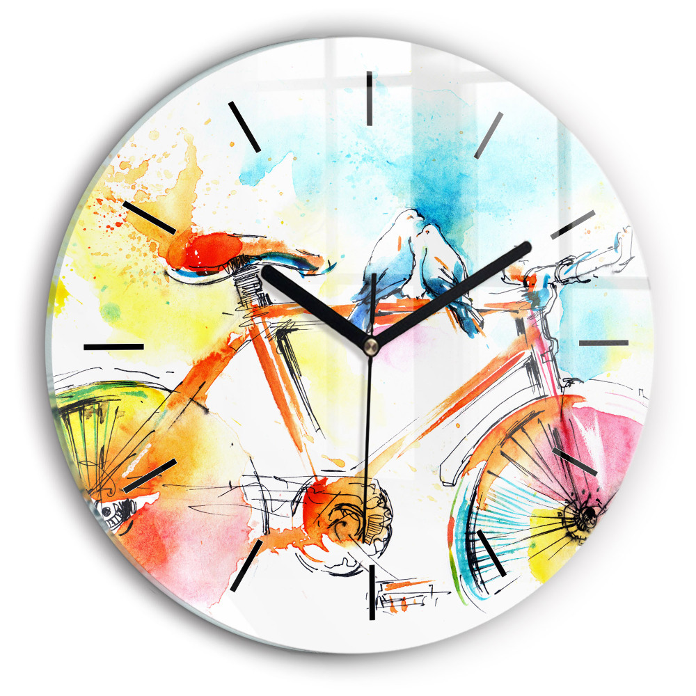 Vélo peint Horloge ronde murale