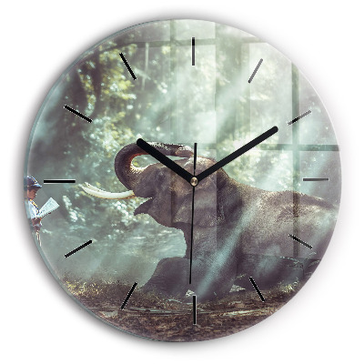 Garçon lisant un livre Horloge ronde en verre