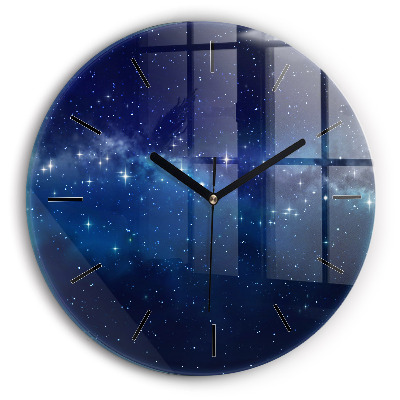 Étoiles dans le ciel noir Horloge ronde