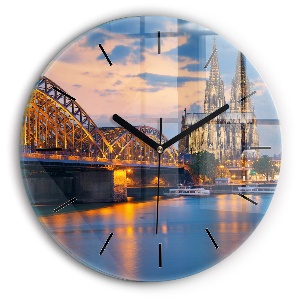 Vue de l'hôtel de ville Pendule murale ronde