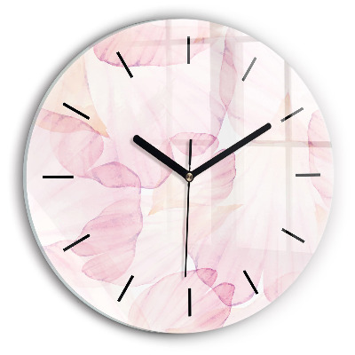 Pétales d'aquarelle Horloge ronde murale