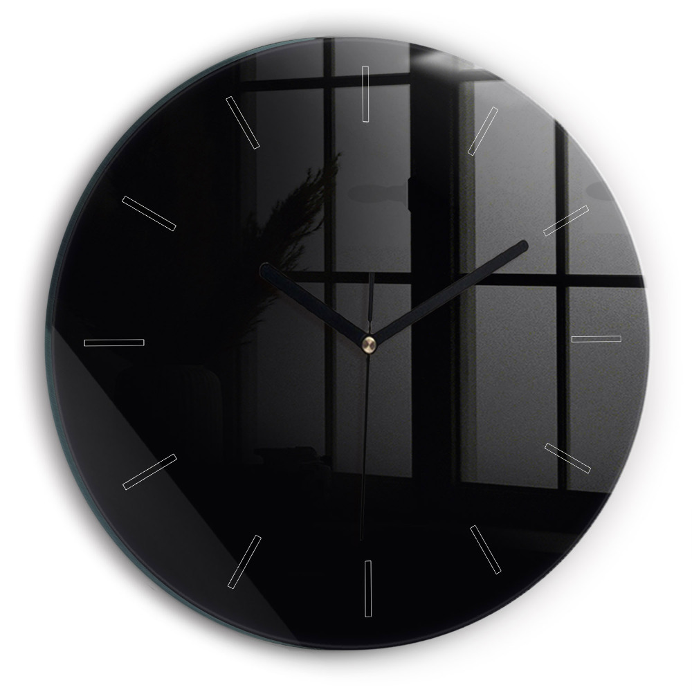 Noir Horloge ronde murale