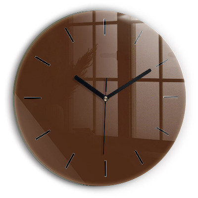 Marron Horloge ronde en verre