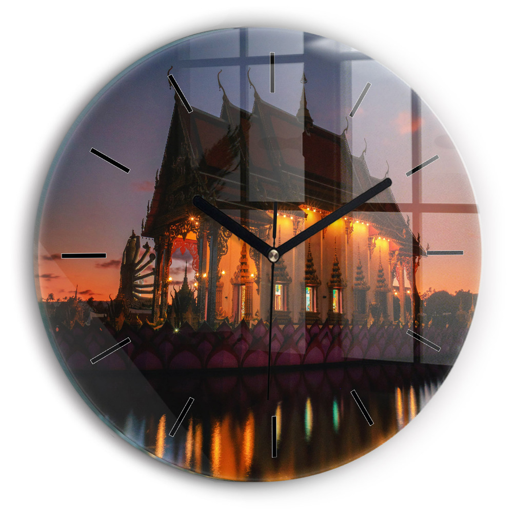 Temple à Bangkok Horloge ronde murale