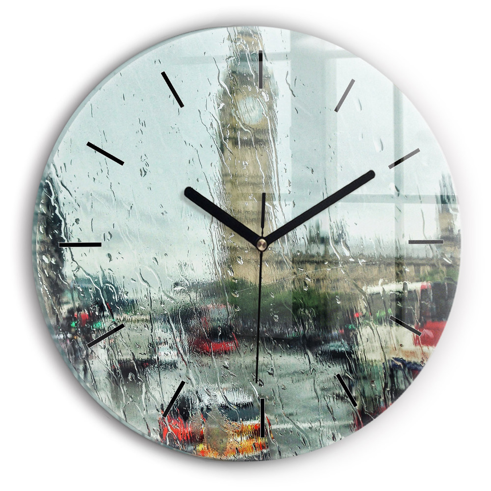 Londres sous la pluie Horloge ronde