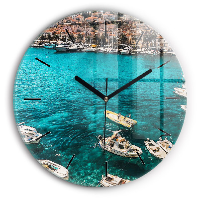 Bateaux en Croatie Horloge ronde murale