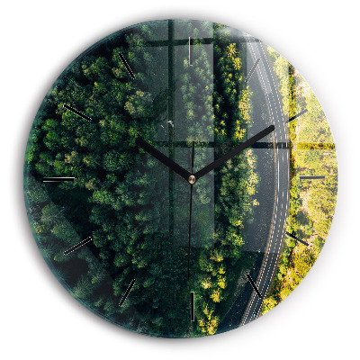 Forêt vue d'un oiseau Horloge ronde