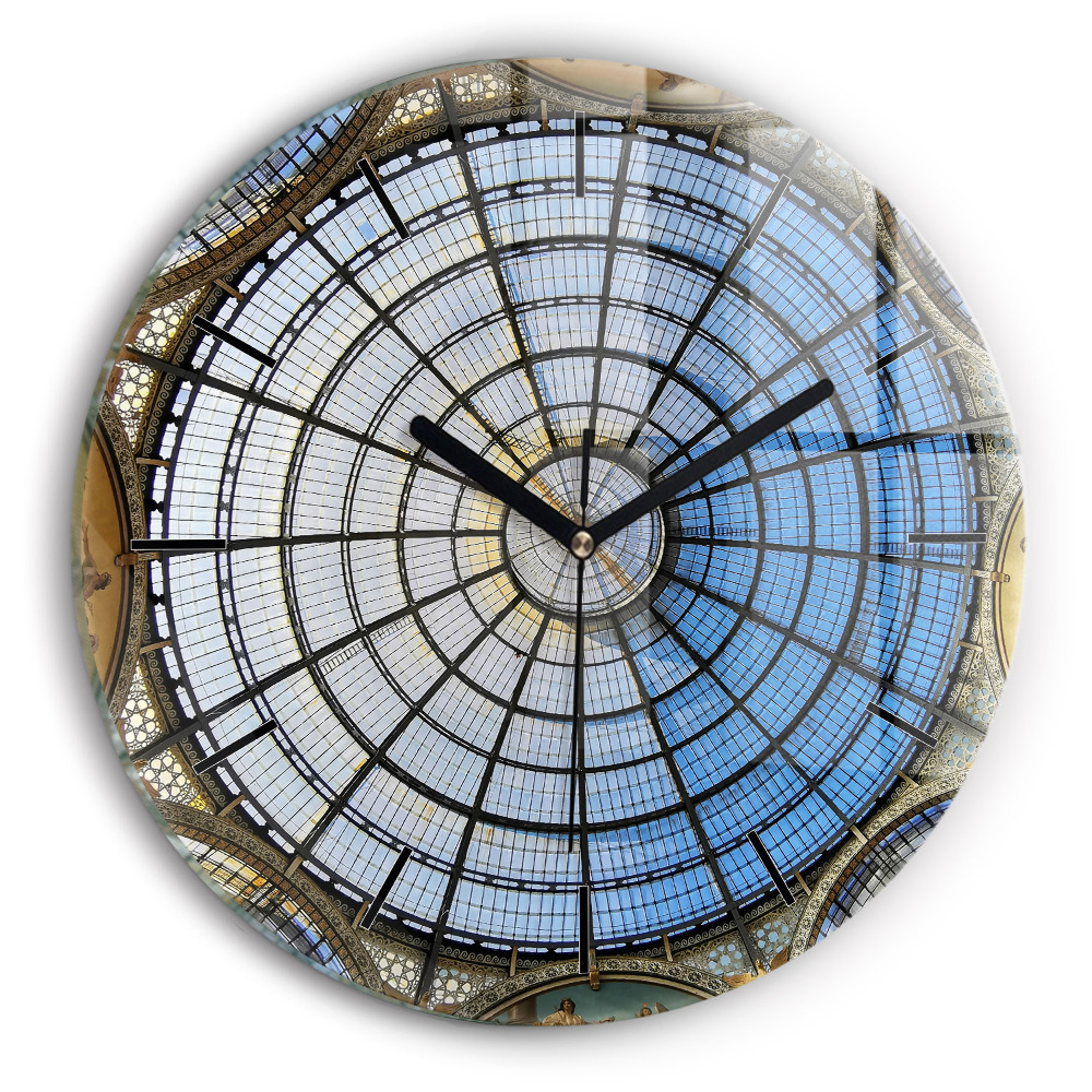 Centre commercial de Milan Horloge ronde en verre