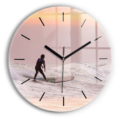 Surfeur à Hawaï Horloge ronde