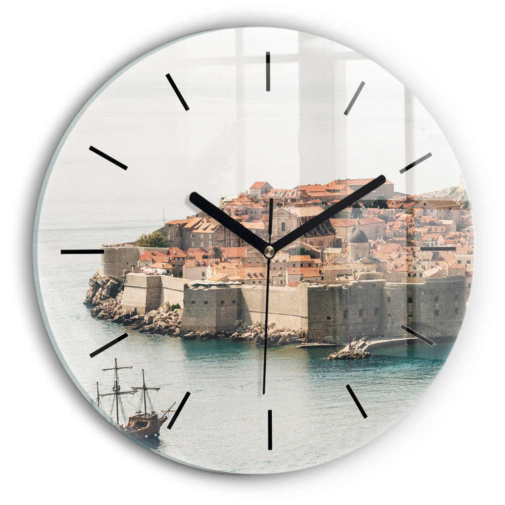 Voilier à Dubrovnik Horloge ronde