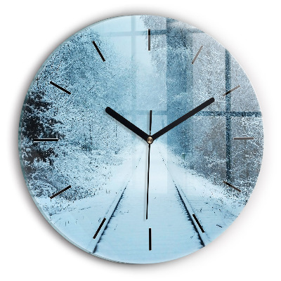 Cerfs sur la voie ferrée Horloge ronde