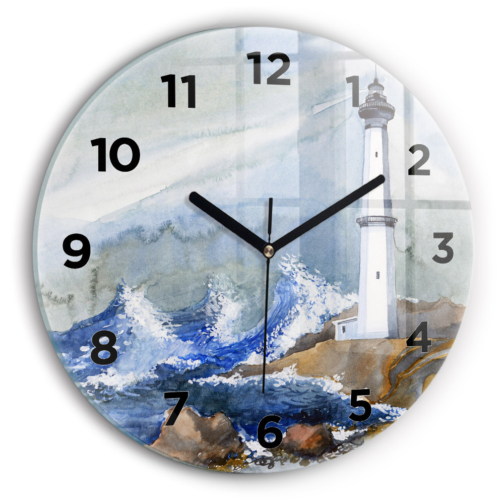 Horloge ronde Mer et phare