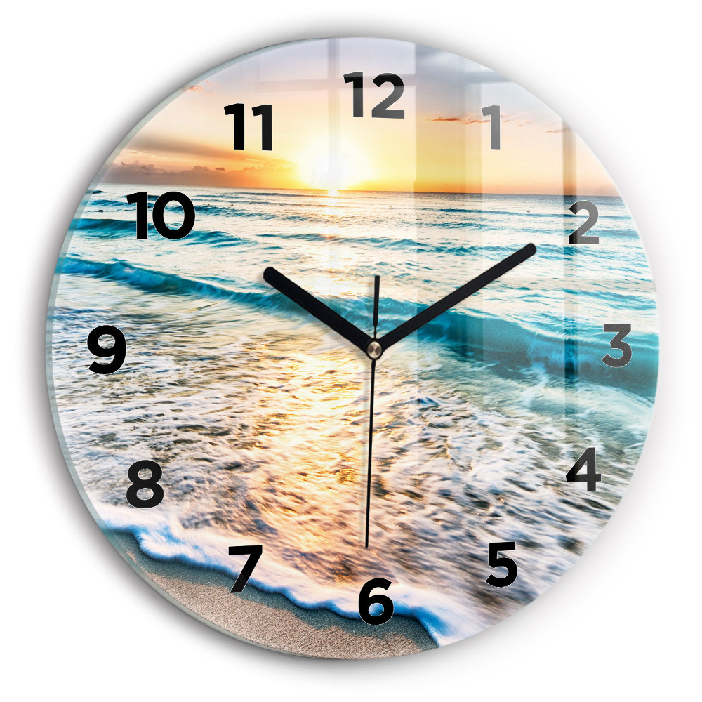 Horloge ronde Plage, mer et sable