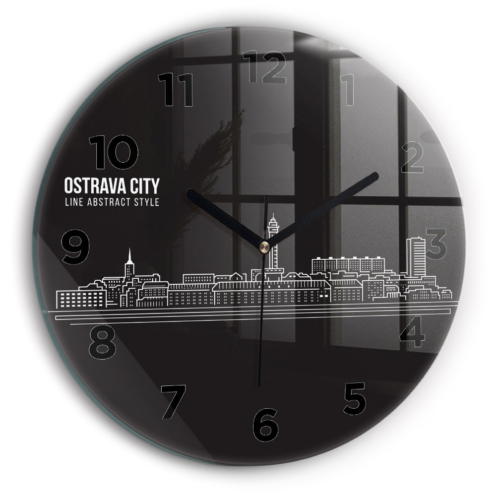 Horloge ronde Dessin de la ville d'Ostrava