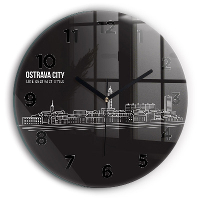Horloge ronde Dessin de la ville d'Ostrava