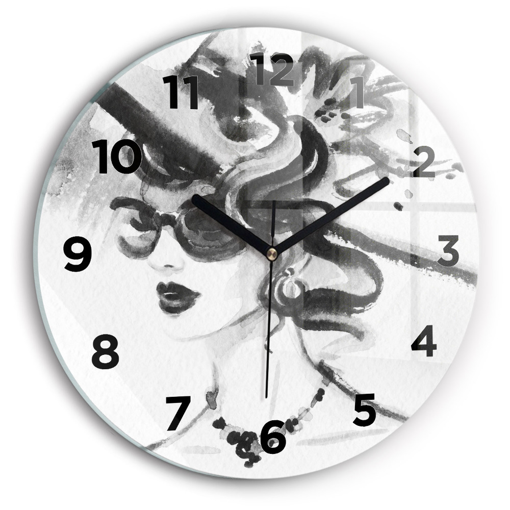 Horloge ronde murale Femme à la mode