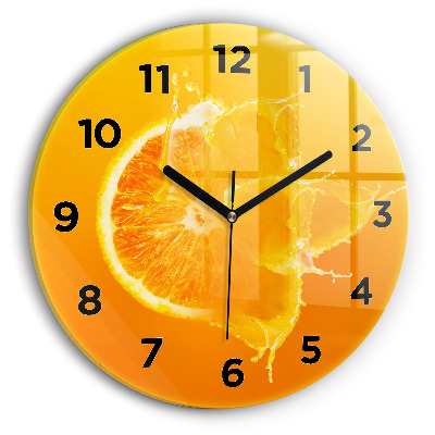 Horloge ronde murale Orange