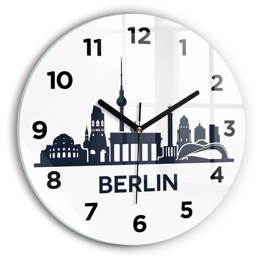 Horloge ronde en verre Illustration de la ville de Berlin