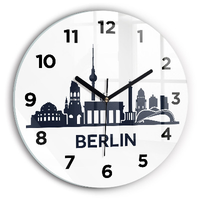 Horloge ronde en verre Illustration de la ville de Berlin