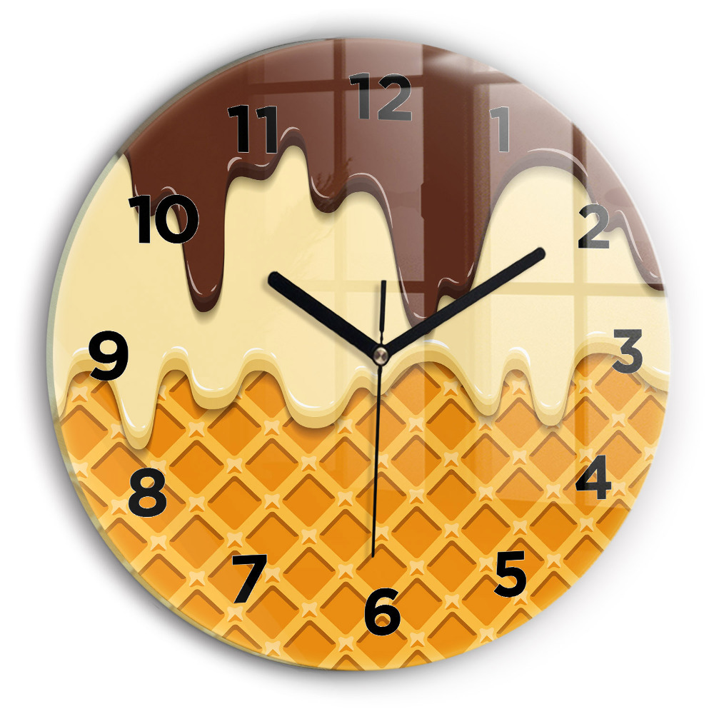 Pendule murale ronde Gaufre et glace