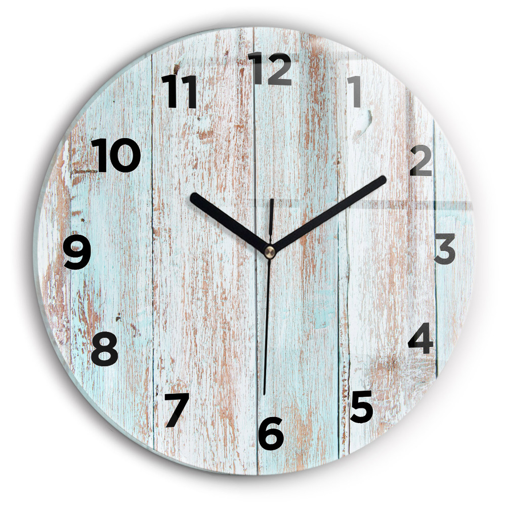Horloge ronde Bois pastel