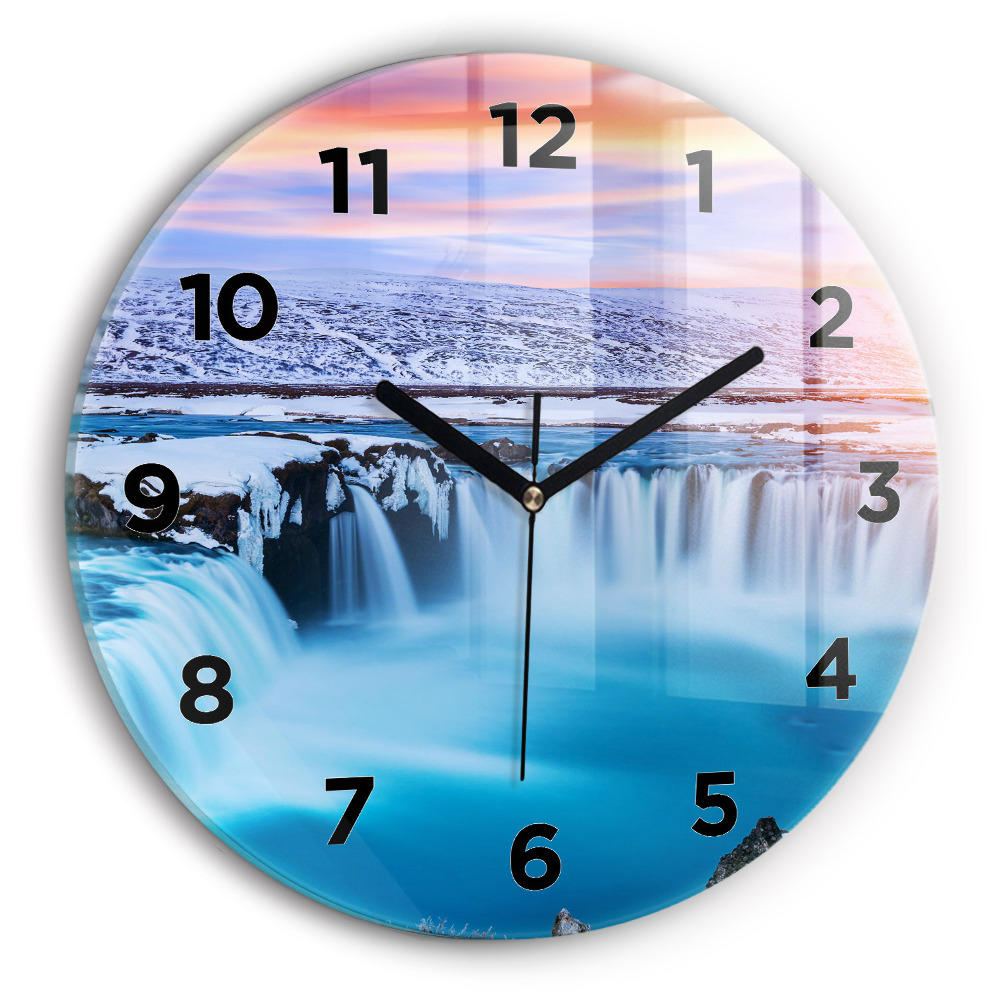 Horloge ronde Chute d'eau Godafoss Islande