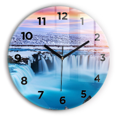 Horloge ronde Chute d'eau Godafoss Islande