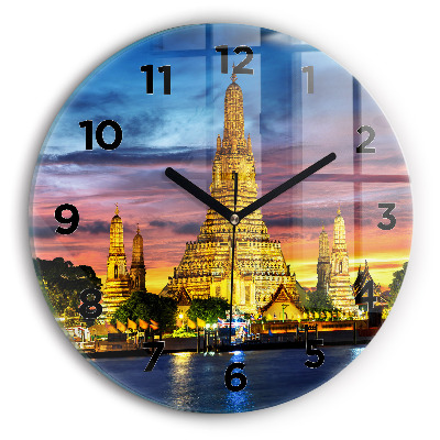 Horloge ronde en verre Temple à Bangkok