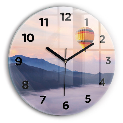 Horloge ronde en verre Beau paysage